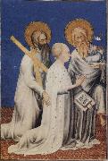 The Duc de Berry between his Patron Saints Andrew and John the Baptist Andre Beauneveu